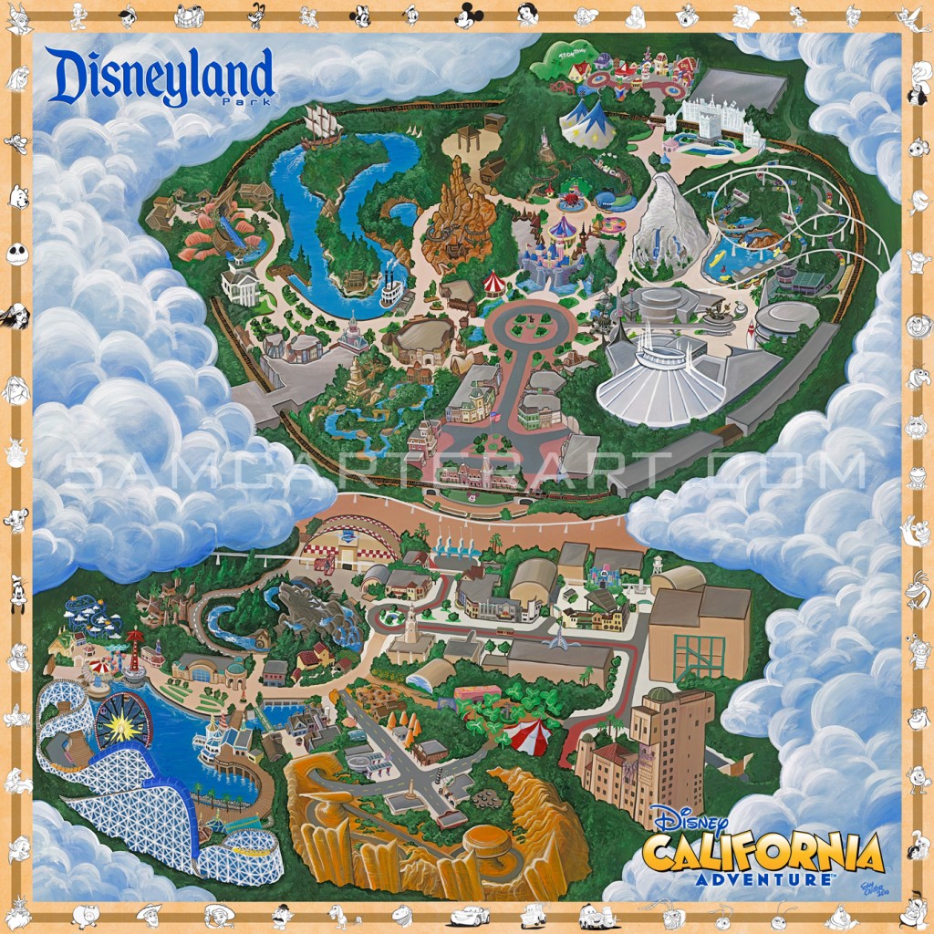 Disneyland Park Map | Sam Carter Art