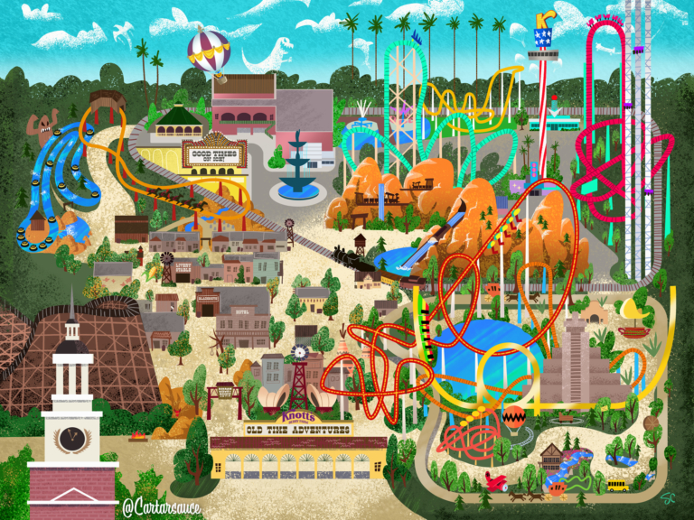 Old Time Adventures - Knott's Berry Farm tribute art » Carter Creative ...